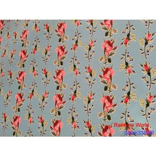 High Quality flower pattern Faux PU Leather fabric for DIY sewing sofa table shoes bags bed material(1 yard)