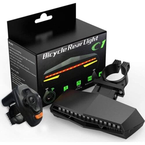 Bike Bicycle Rear LED Tail Light Wireless USB Remote Control Turn Signals Laser Bicycle Lights Bicycle Accessories