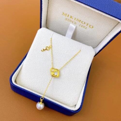 MJ Solid 925 Sterling Silver Round 8.5mm Fresh Water White Pearls Pendants Necklaces for Women Fine Jewelry Birthday Presents