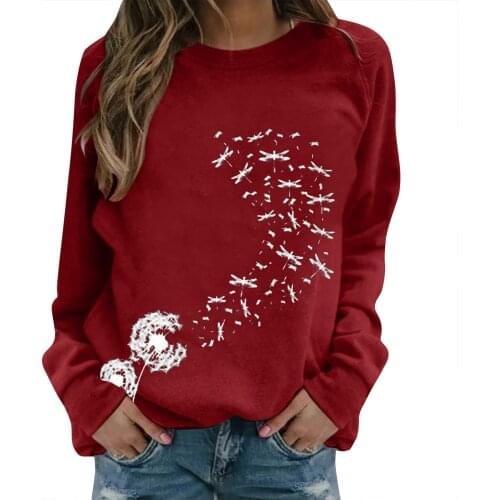 Plus Size Hoodie Sweatshirt Women Print O Neck Pullover Long-sleeved Women Sweatshirt Sudaderas Con Capucha Vetement Femme 2021
