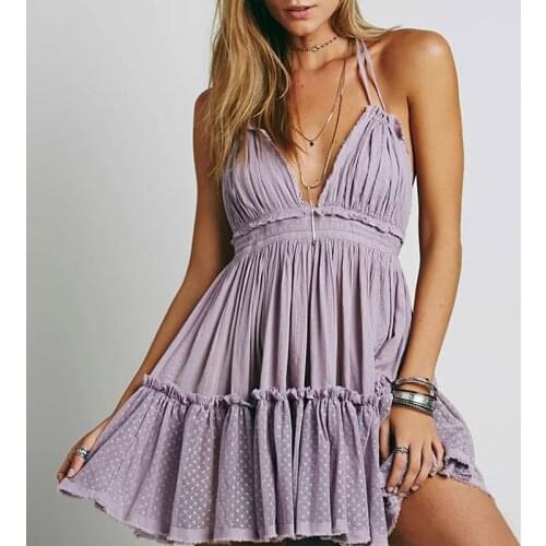 Strapless Women Summer Solid Boho Dress Backless Sexy Mini Dresses Girls Bohemian Aline Plus Size Beach Dress Vestidos