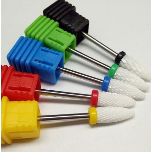 1 piece Pro Ceramic Nail Drill Bit Rotary Burr For Electric Manicure Machines Pedicure Files Nail Salon Tools nail file buffer