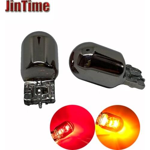 2PCS W21/5W T20 7440 W21W 7443 12V21/5W 580 Silver Chrome Amber Red Yellow Glass Bulb W3x16D Car Tail Lamp Stop Light Indicator