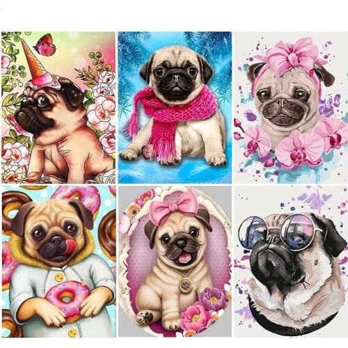 5D Diy Diamond Painting Dog Full Drill Square Round Needlework Art Embroidery Kit Diamond Cross Stitch Mosaic Animal Home Decor