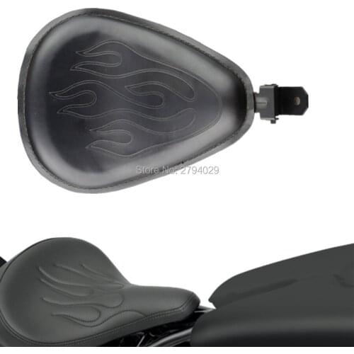 Free Shipping Motorcycle Black Flame Print SOLO Seat Frame Cover Spring Base Bracket For Harley Honda Sportster 883 xl chopper