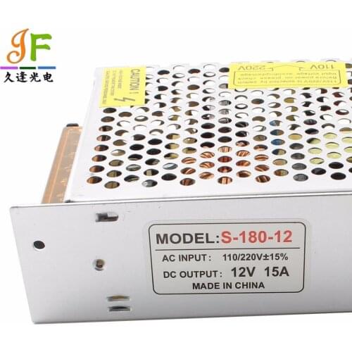 Fast shipping 10pcs High quality LED Strip Switch Power AC 110V 220V To DC 12V 15A 180W Switch Power Supply for LED strip light