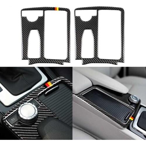 BOOMBLOCK Central Control Handrest Panel Carbon Fiber Car For mercedes W204(2007-2013) W212(2010-2012) C Class E Class 2007-2013