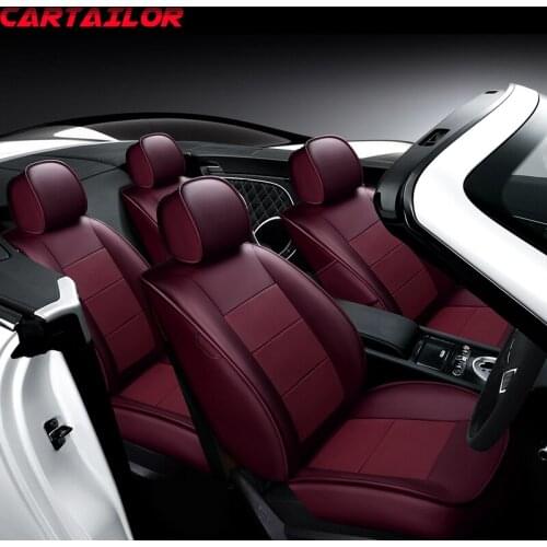 CARTAILOR Genuine Leather Seat Cover Set for Range Rover Velar Car Seat Covers & Supports Black Cover Seats Cushions Protection