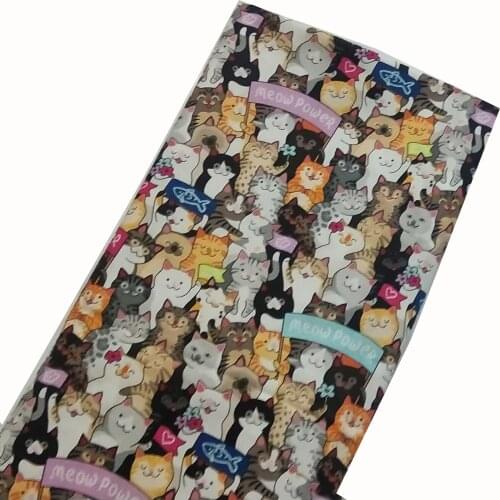 Brand New Happy Cats World Printed Cotton Fabric 50x105cm Design 004 Fabric Patchwork for Cloth Dress Party Home Decor