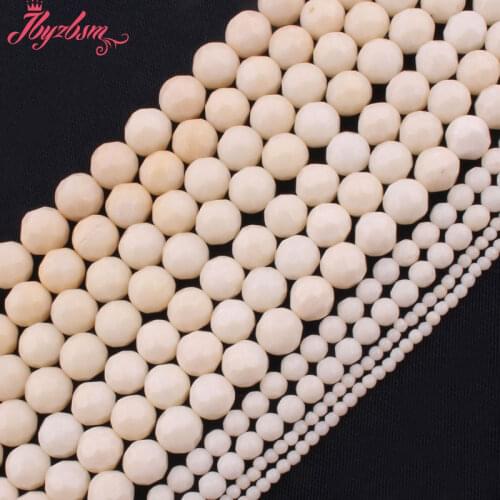 2,4,6,8mm Faceted Round Coral Beads Ball Natural Stone Beads For DIY Necklace Bracelets Eaaring Jewelry Making 15" Free Shipping