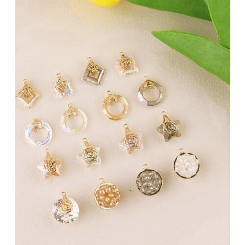 HAOSAW 6Pcs/Lot Choose/AB Coated Crystal/Cooper/Hand Made/High End Quality/Ball/Star Charm/Earring Jewelry