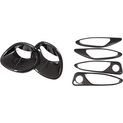 2 Pcs Chrome Front Belt Cover Trim Car Accessories & 4 Pcs Chrome Interior Door Handle Frame Cover Trim Accessories