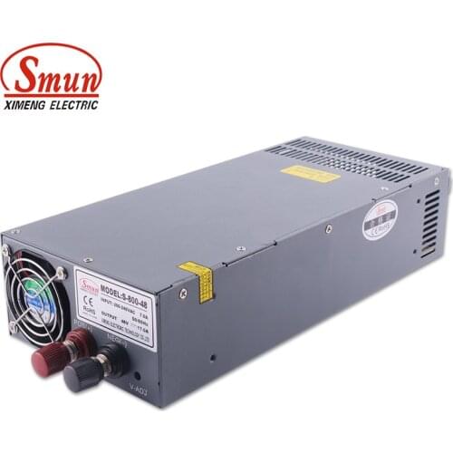 SMUN S-800-48 110V/220VAC To 800W 48V 17A Switching Mode Power Supply Single DC Output AC-DC LED Driver