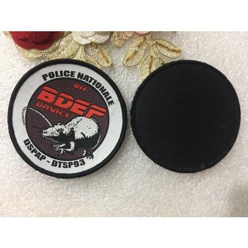 Customized woven patch round shape custom logo woven patches Hook & Loop Style clothing badges Sewing accessories