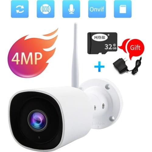 N_eye 4MP Wifi IP Camera SD Card Audio Wireless Outdoor Waterproof Security Camera 2MP ONVIF P2P Night Vision Free Adapter