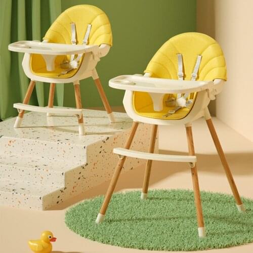 Multifunctional Adjustable Tray Foldable Portable Kids Baby High Chair With PU Cushion 2:1 Baby Feeding High Chair