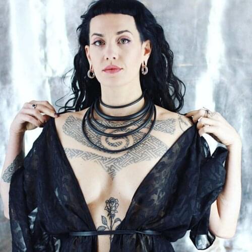 YD&YDBZ Multi Layer Black Rubber Rope Necklace For Women Unique Chunky Chain Pendant Necklaces Womens Jewelry Accessories Gift