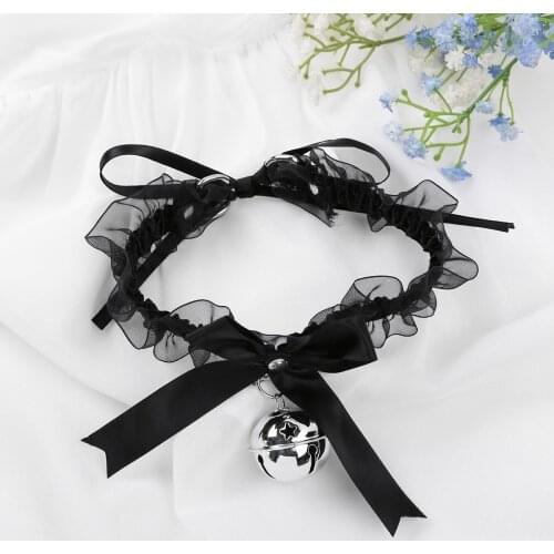 Fashion Kawaii Lolita Lace Floral Jingle Bell Choker sex accessories Handcrafted Ribbon Bow Bowknot Collar Necklace Neckband