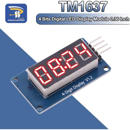 1pcs TM1637 4 Bits Digital LED Display Module For arduino 7 Segment 0.36Inch Clock RED Anode Tube Four Serial Driver Board Pack