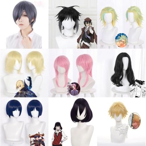 Morematch Anime Black Butler Kuroshitsuji Ciel Phantomhive Wigs Grey Blue Heat Resistant Synthetic Hair Cosplay Wig