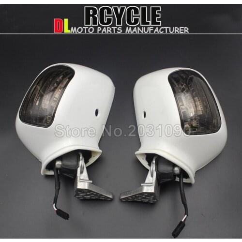Motorcycle Black Chrome White Rearview Mirrors Turn Signals For Honda Goldwing 1800 F6B GL1800 2013-2017 2016 2014 2015