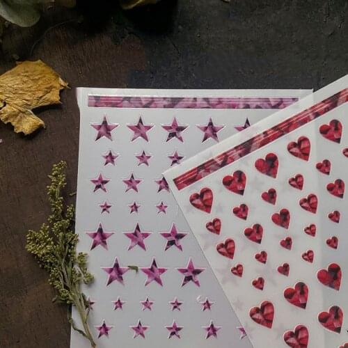 2020 New 3D Nail Art Stickers Bohemia Colorful Heart & Star Image Nails Stickers for Nails Sticker Decorations Manicure Z0395