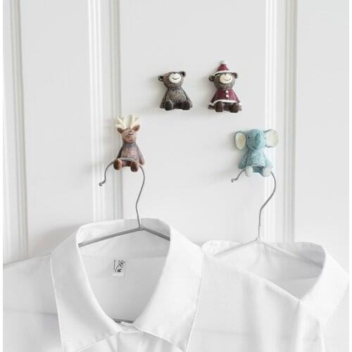 Wall Hanging Hook Cartoon Animals Storage Hook Single Wall Hooks Decorative Home Decor Wall Hook Key Hair Pin Holder