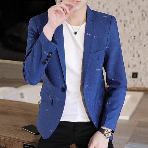 New Mens Slim Fit One Button Blazers Jacket Spring Autumn Outwear Smart Casual Students Coat B40