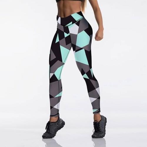 New Polygonal Rhombus Punk Sexy Women Leggings Casual Compression Fitness Ladies Workout High Waist Long Leggings Trousers