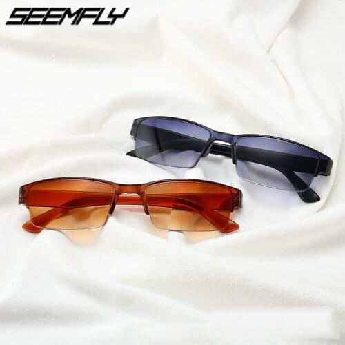 Seemfly Reading Glasses Half Frame Ultralight Resin Lens Reader Eyeglasses Unisex Presbyopic Eyewear +1.0 1.5 2.0 2.5 3.0 3.5