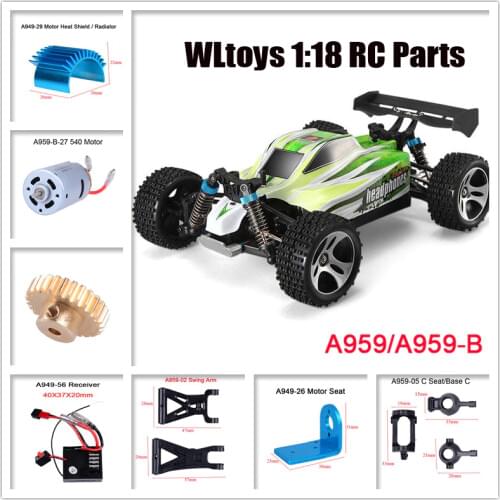 Original WLtoys 1:18 RC Car Spare Parts A959-B/A969-B Parts Accessories Receiver/Motor/Servo/Shaft/Screw/Arm/Shell/Gear etc