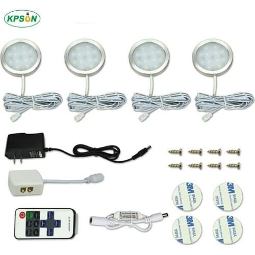 Under Cabinet Light LED Puck Lights DC12V Dimmable Kitchen Lighting With Wireless Remote Closet Lamps Showcase Lamp 4/6/8PCS