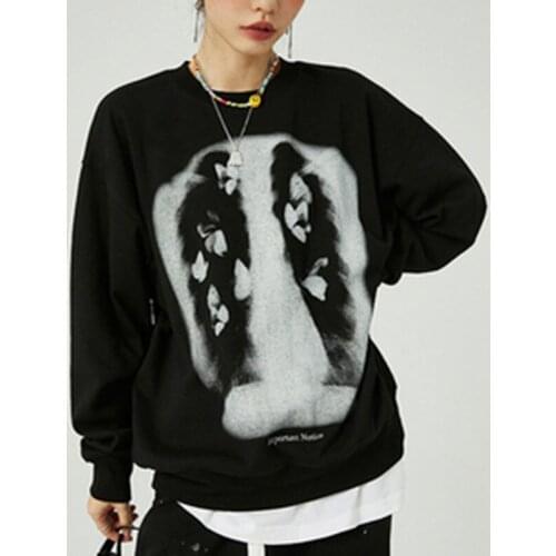 Women pulovers O-Neck Pullover Women Korean Loose Clothes aesthetic Sweatshirt goth Vintage Oversized Harajuku Korean hoodie top