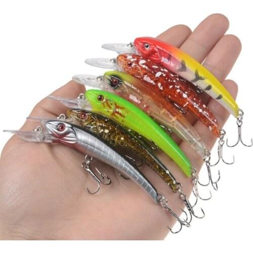 1PCS Minnow Fishing Lure 9cm 5.9g Floating Artificial Bait Diving 1.5M Wobbler Insize Balls Rattling Crankbait 6# Hooks Fishing