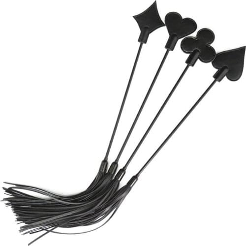 Sex Toys Leather Rack Peach Heart Pointed Flap Piece Black Beard Love Heart-shaped Plum Leather Paddle