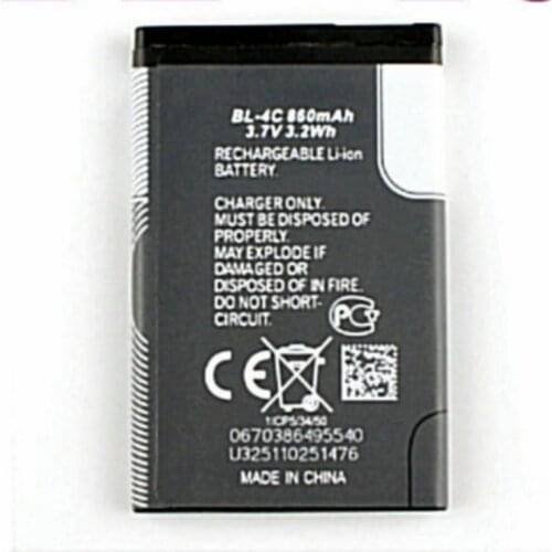 BL-4C batteries 860mAh Replacement Battery For Nokia 6300 6136 6102i 6170 6260 BL4C High quality Replacement Battery