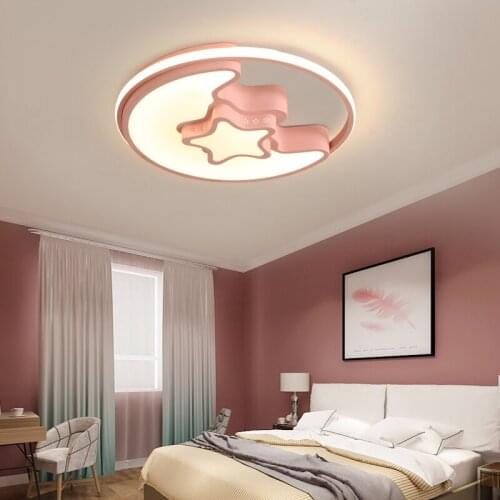 Modern and simple childrens room lamp led ceiling lamp round bedroom cartoon creative personality ceiling lamp