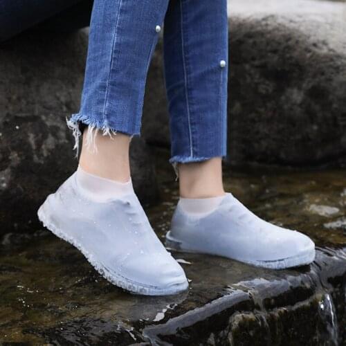 Waterproof Shoe Cover Silicone Material Unisex Shoes Protectors Rain Boots for Indoor Outdoor Rainy Days Large size Blue