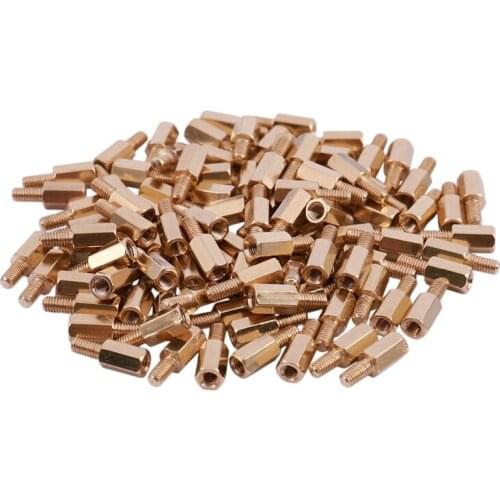 Quality 100 Pcs M3 Male Female Brass Hex Stand-off PCB Spacer Pillar 8mm