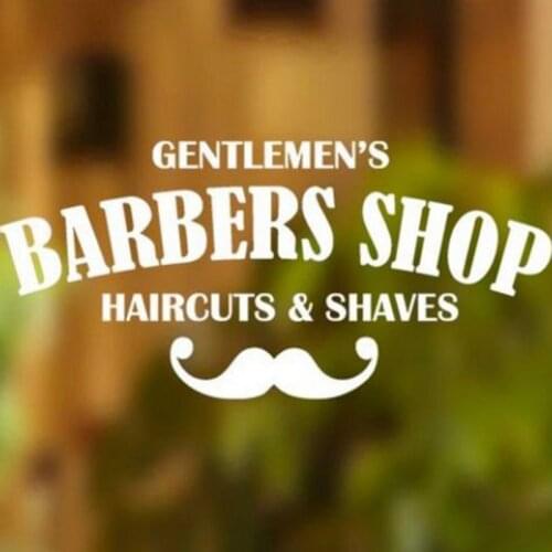 Barber Shop Sign Wall Decal Gentlemens Hair Men Salon Window Vinyl Sign Sticker Lettering Barbershop Wall Decor Art Mural X56