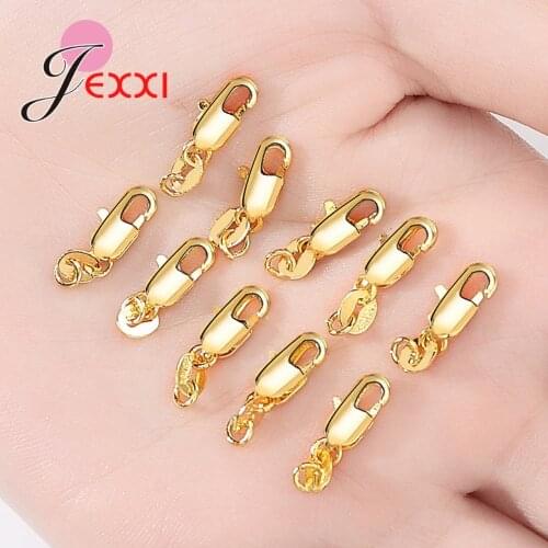 Wholesale 10pcs/lot 925 Sterling Silver Lobster Claw Clasps Handmade DIY Jewelry Making Finding Accessories For Necklace Connect