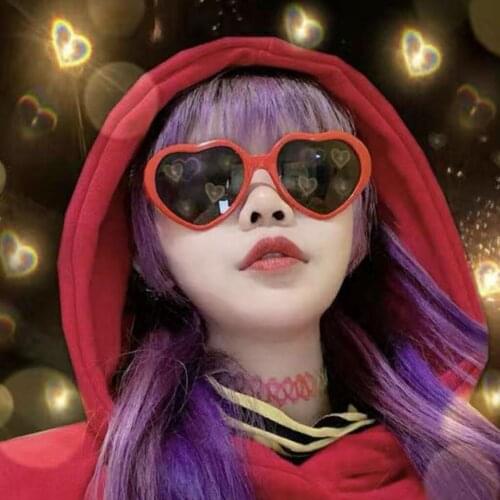 Heart Shaped Love Special Effects Glasses Sunglasses Women PC Frame Light Change Love Heart Lens Fashion Party Decoration