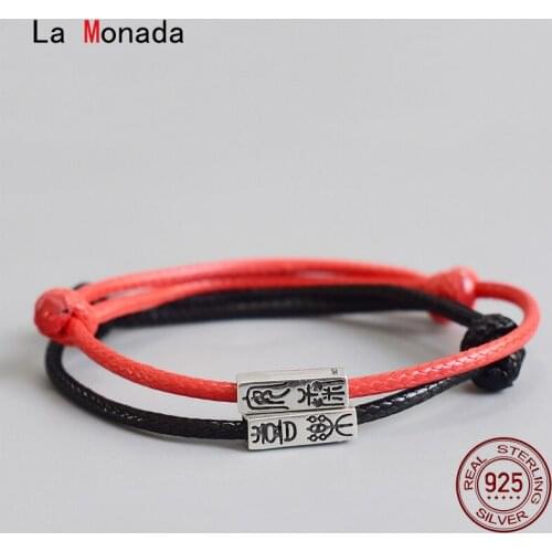 La Monada Couple Red Thread For Hand 925 Sterling Silver Bracelet Red Thread String Rope Bracelets For Women Silver 925 Chinese