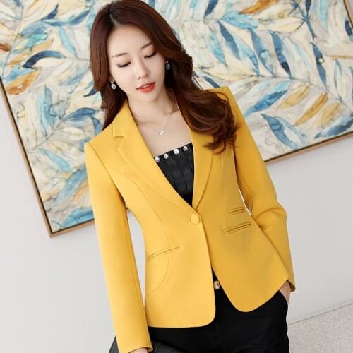 Oversize 4XL Women Office Wear Suit Blazer Solid Casual Single Breasted Coat Jacket Long Sleeve Notched Collar Pockets Blazers