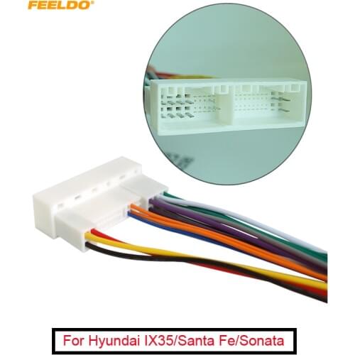 1PC Car Radio Stereo Wiring Harness Adapter Plug For Hyundai IX35/Elantra/Santa Fe/Sonata Aftermarket CD/DVD Stereo Installation