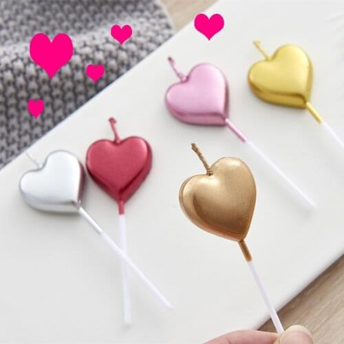 1pcs/set Mental Color Flame Cake Topper Birthday Candle Twist Spiral Candles Heart Star Romantic Cake Decoration Tool