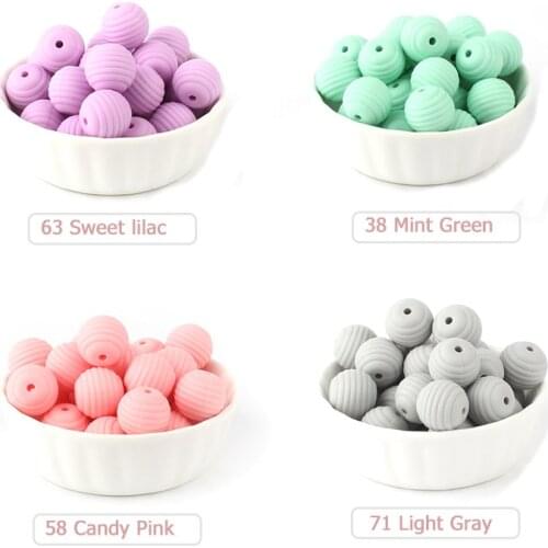 Keep&Grow 20pcs Baby Silicone Screw Thread Beads Baby Teether Products Shape Spiral Oral Care Toys DIY Nipple Chains Accessorie