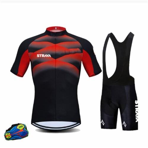 2021 STRAVA Cycling Jersey 20D Bib Set MTB Uniform Bike Clothing Quick Dry Bicycle Wear Clothes Mens Cycling Jersey Naillot