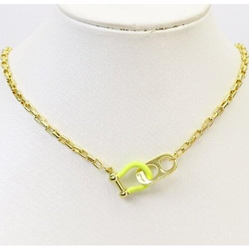 5 Pcs mental chain U shape clasp Metal chain necklace Double clasp Handmade jewelry necklace accessories gift for women 51516