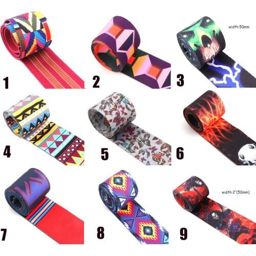 5cm Soft Rainbow Webbing Ribbon Straps Colorful Stripe Nylon Ribbon Leash for Luggage Belt Strap Handbag Strap Dog collar